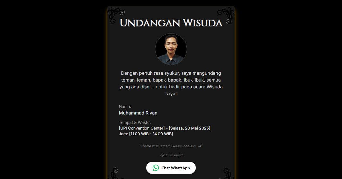 Tampilan Undangan Wisuda Digital